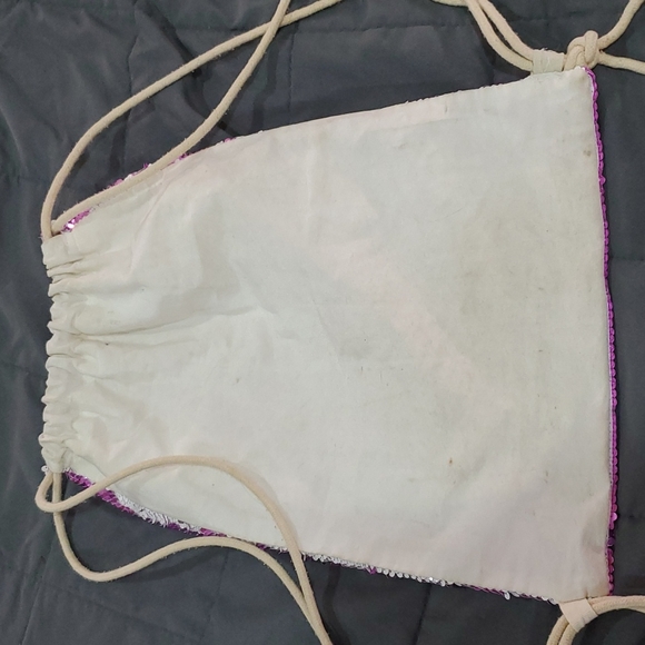 💥50% sale💥"Kaitlyn" unicorn sequin flip drawstrong bag #1289 - Picture 7 of 7